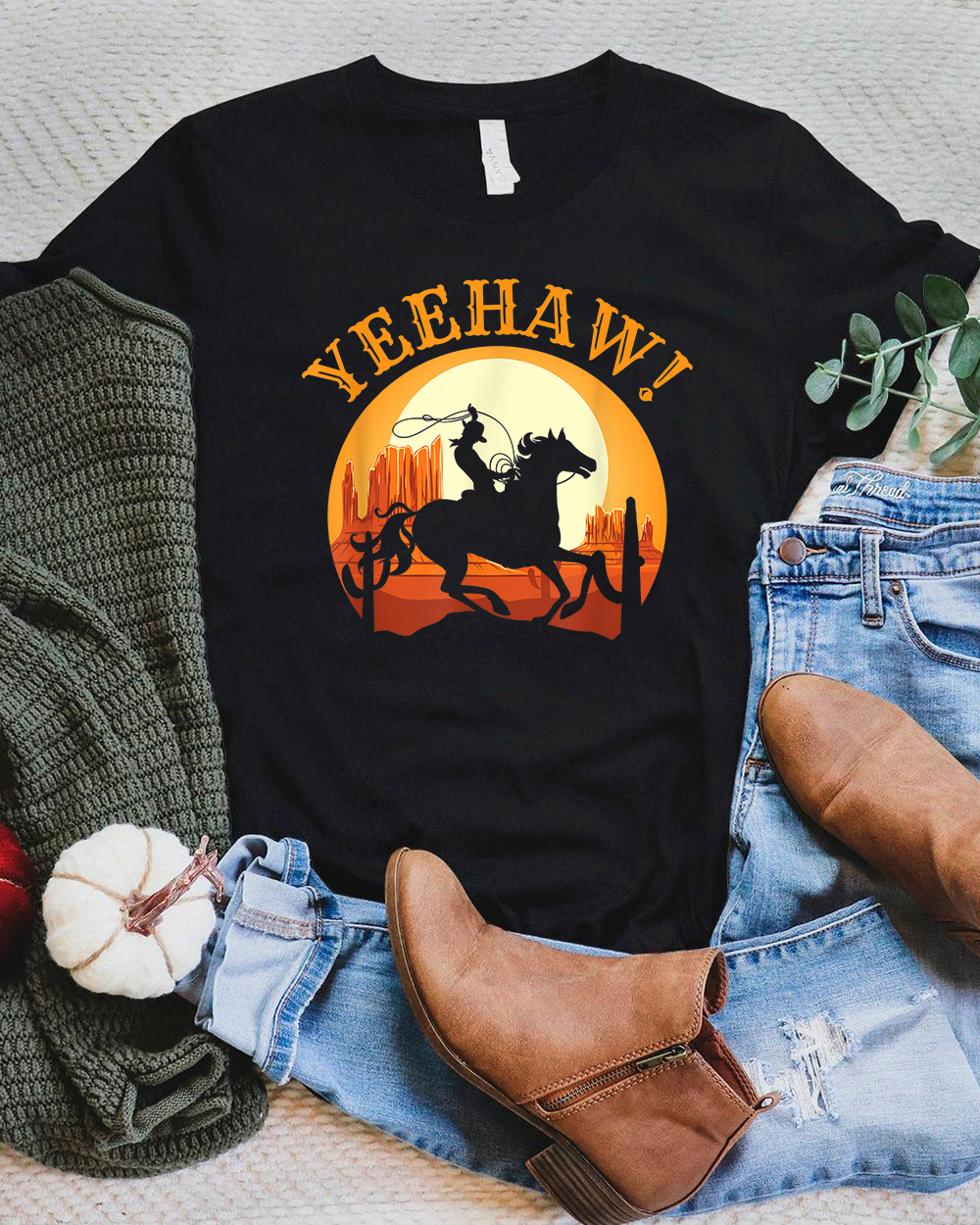 Howdy Cowboy Rodeo Riding Lover Saying Yeehaw! Gift T Shirt Unisex Standard T-Shirt black s